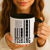 Fishing USA Flag Coffee Mug thumb 3