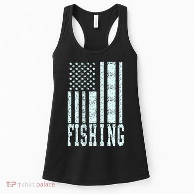 Fishing USA Flag Women's Tank Top