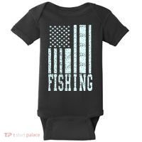 Fishing USA Flag Baby Bodysuit thumb 0