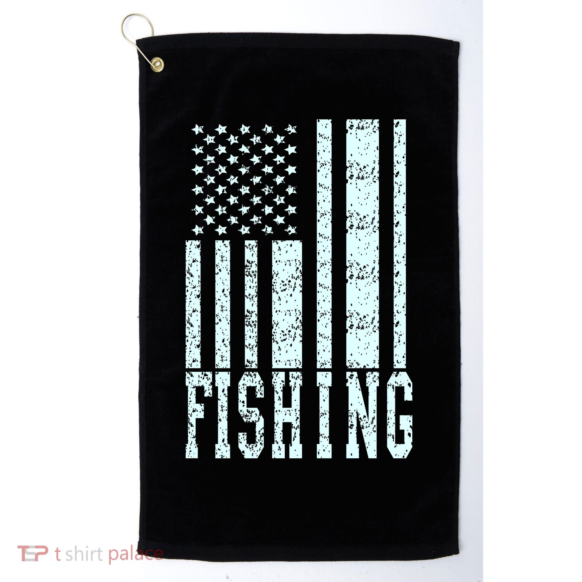 Fishing USA Flag Golf Towel