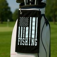 Fishing USA Flag Golf Towel thumb 2