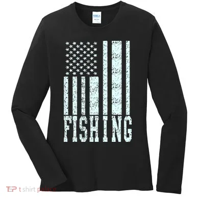 Fishing USA Flag Women's Long Sleeve Shirt