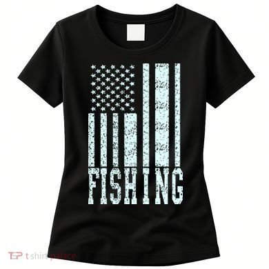 Fishing USA Flag Women's T-Shirt
