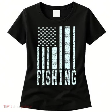 Fishing USA Flag Women's T-Shirt