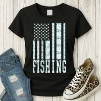 Fishing USA Flag Women's T-Shirt thumb 3