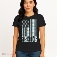 Fishing USA Flag Women's T-Shirt thumb 4