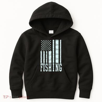 Fishing USA Flag Kids Hoodie