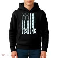 Fishing USA Flag Kids Hoodie thumb 4