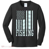 Fishing USA Flag Kids Long Sleeve Shirt thumb 0