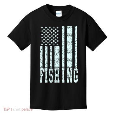 Fishing USA Flag Kids T-Shirt