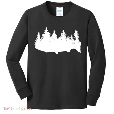 Fishing Wilderness Kids Long Sleeve Shirt