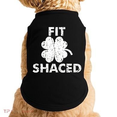 Fit Shaced Funny St. Patrick's Day Irish Clover Beer Drinking Doggie Tank