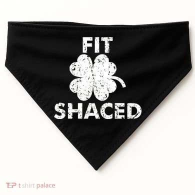 Fit Shaced Funny St. Patrick's Day Irish Clover Beer Drinking USA-Made Doggie Bandana