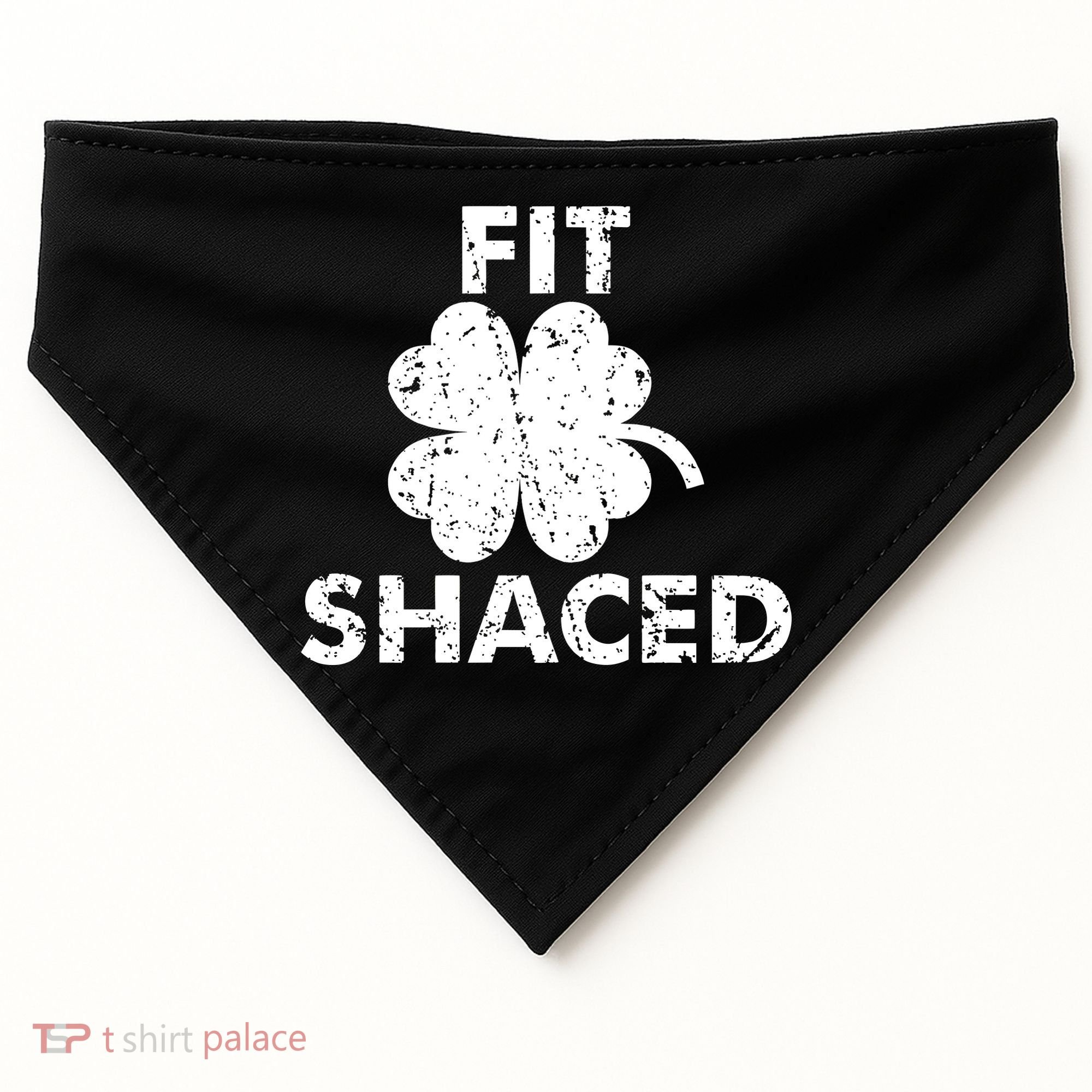 Fit Shaced Funny St. Patrick's Day Irish Clover Beer Drinking USA-Made Doggie Bandana