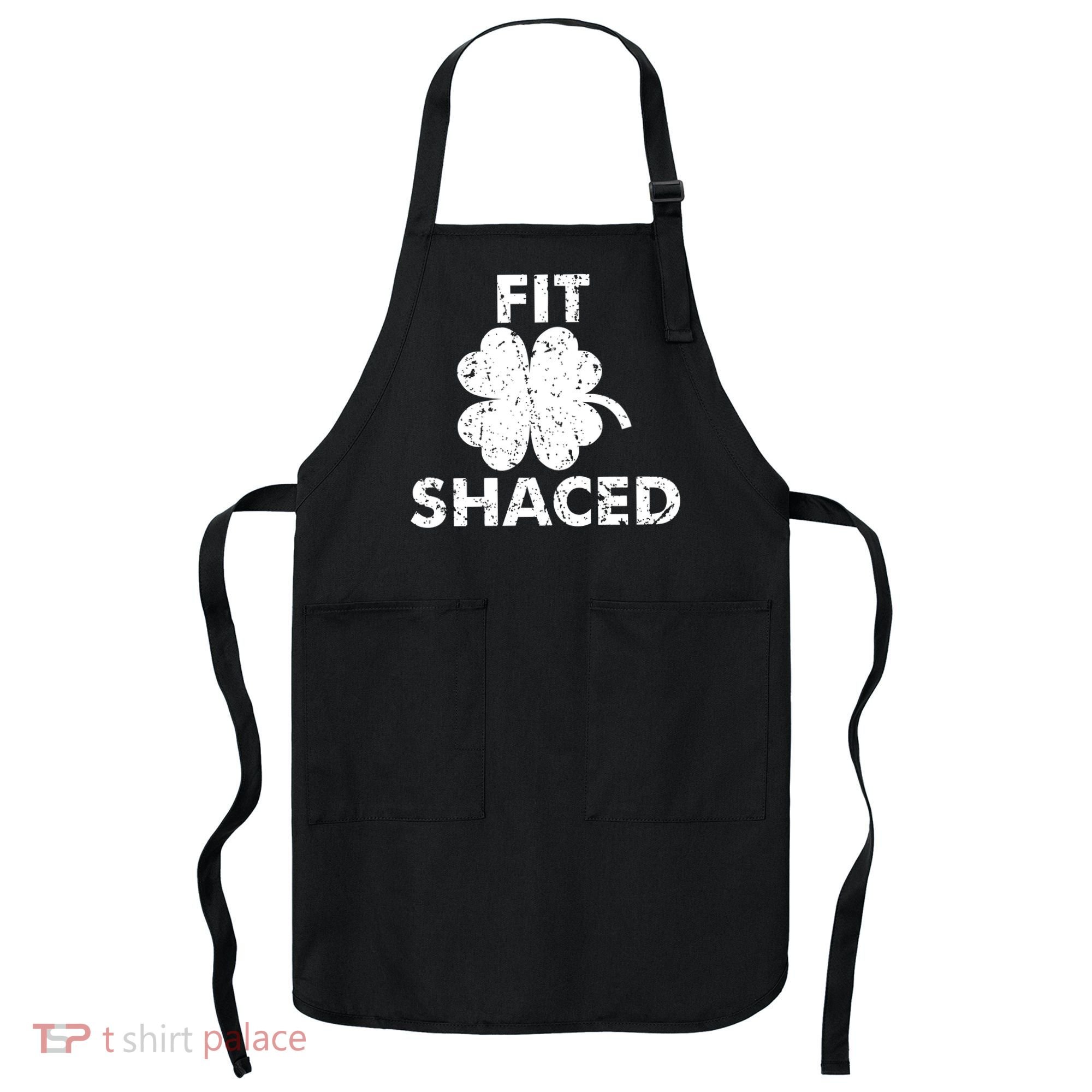 Fit Shaced Funny St. Patrick's Day Irish Clover Beer Drinking Apron