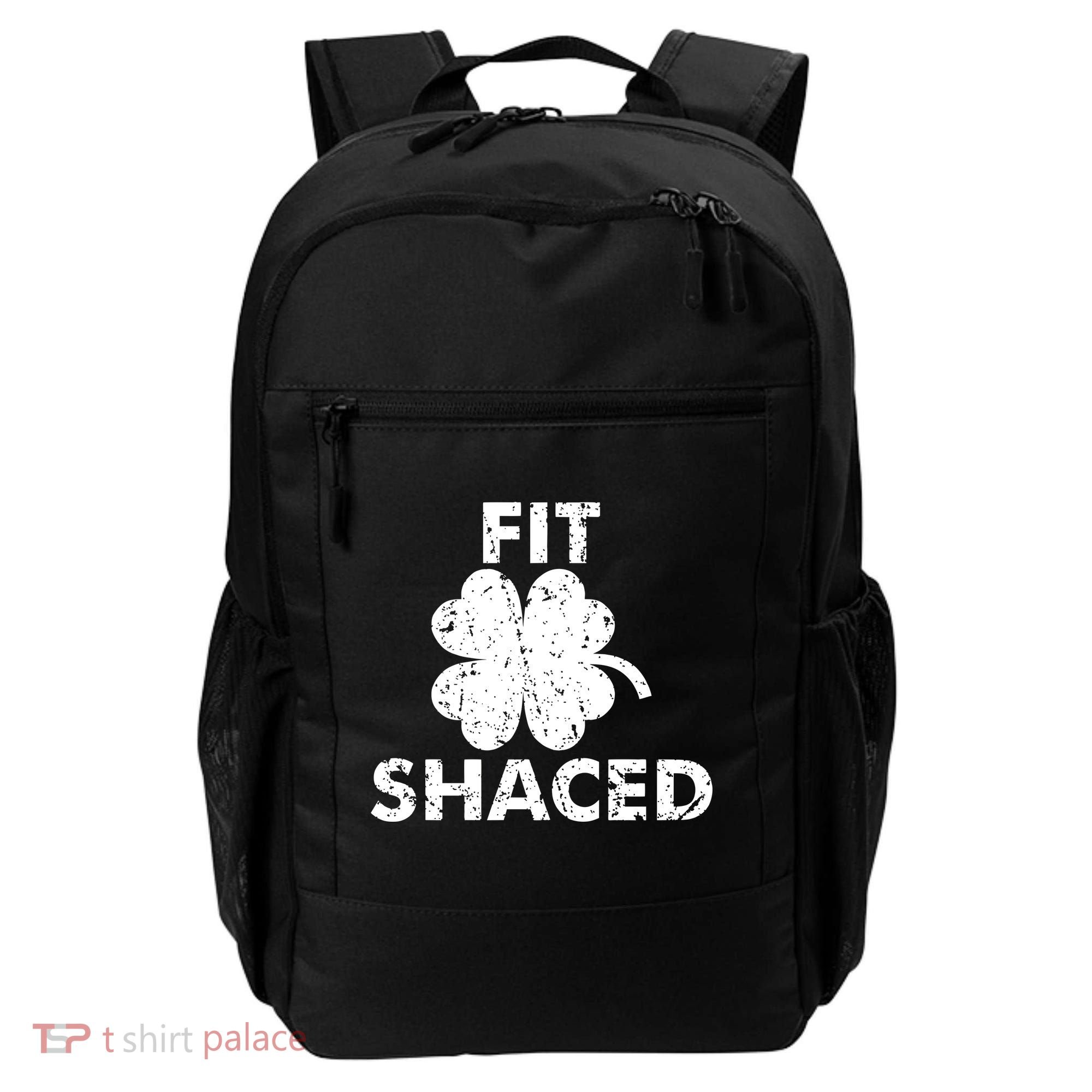 Fit Shaced Funny St. Patrick's Day Irish Clover Beer Drinking Backpack