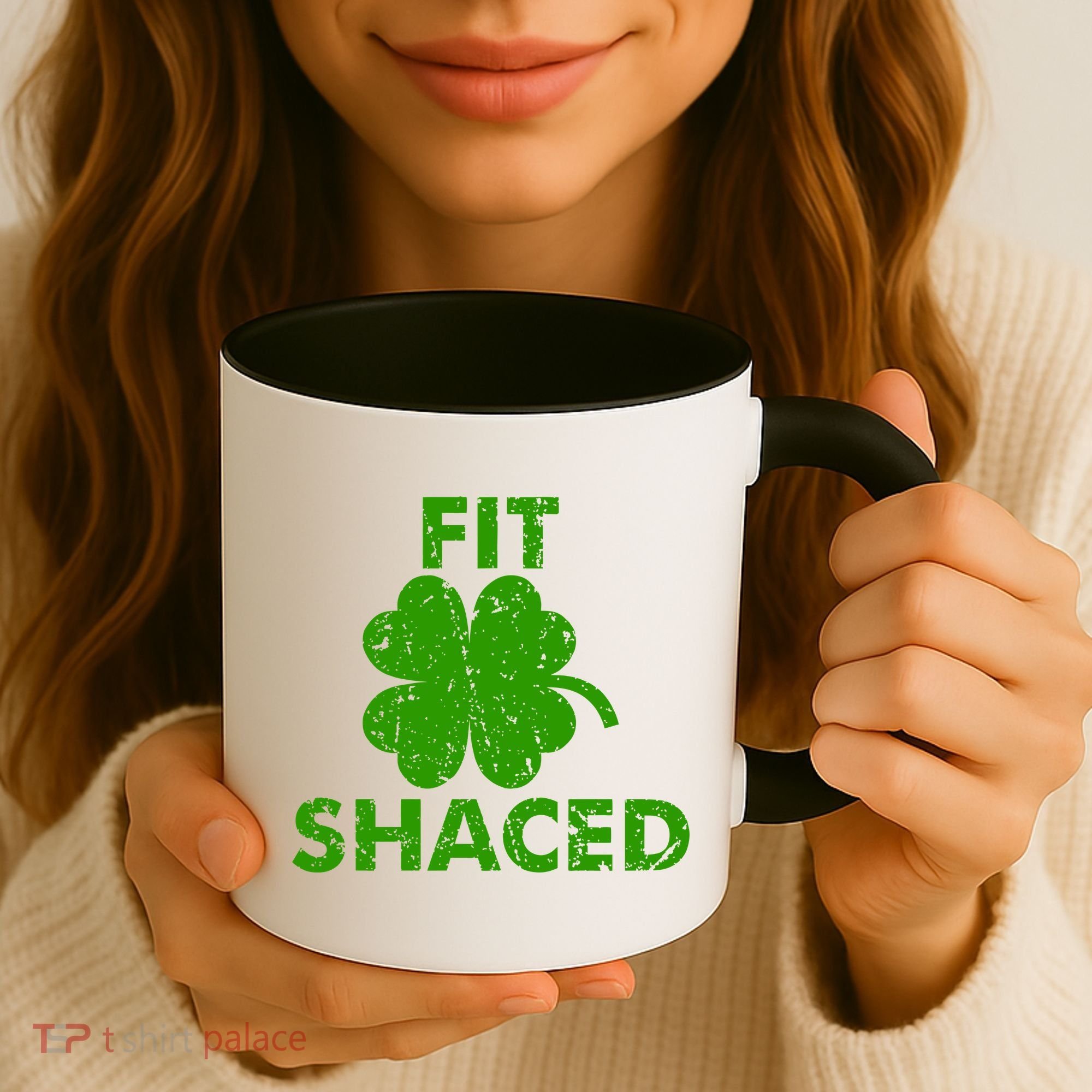 Fit Shaced Funny St. Patrick's Day Irish Clover Beer Drinking Coffee Mug
