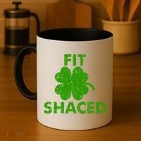 Fit Shaced Funny St. Patrick's Day Irish Clover Beer Drinking Coffee Mug thumb 4
