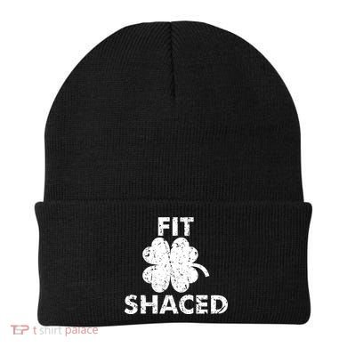 Fit Shaced Funny St. Patrick's Day Irish Clover Beer Drinking Beanie