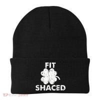 Fit Shaced Funny St. Patrick's Day Irish Clover Beer Drinking Beanie thumb 0