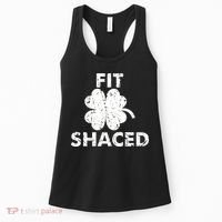 Fit Shaced Funny St. Patrick's Day Irish Clover Beer Drinking Women's Tank Top thumb 0