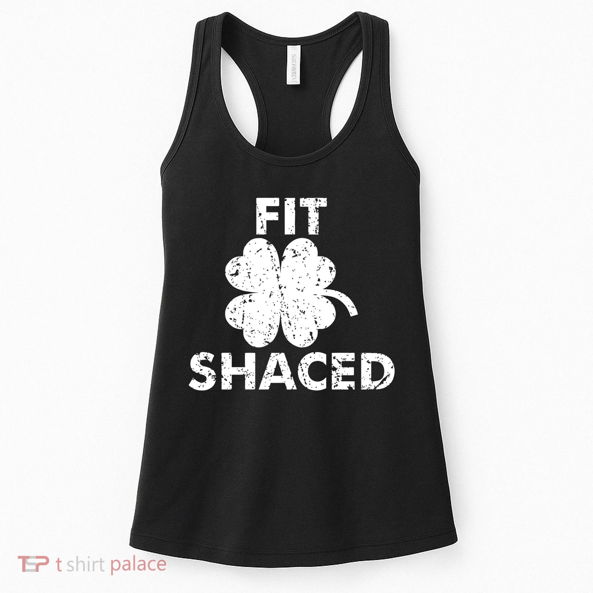 Fit Shaced Funny St. Patrick's Day Irish Clover Beer Drinking Women's Tank Top
