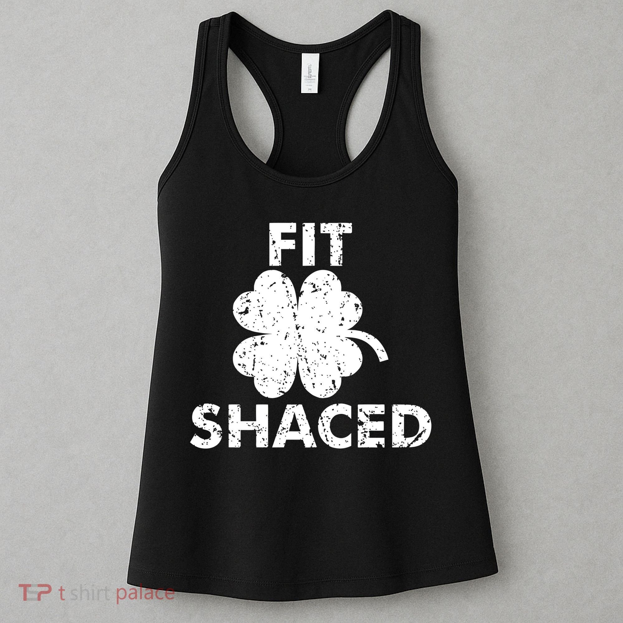Fit Shaced Funny St. Patrick's Day Irish Clover Beer Drinking Women's Tank Top