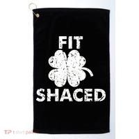 Fit Shaced Funny St. Patrick's Day Irish Clover Beer Drinking Golf Towel thumb 0
