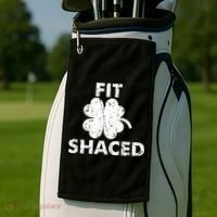 Fit Shaced Funny St. Patrick's Day Irish Clover Beer Drinking Golf Towel thumb 2