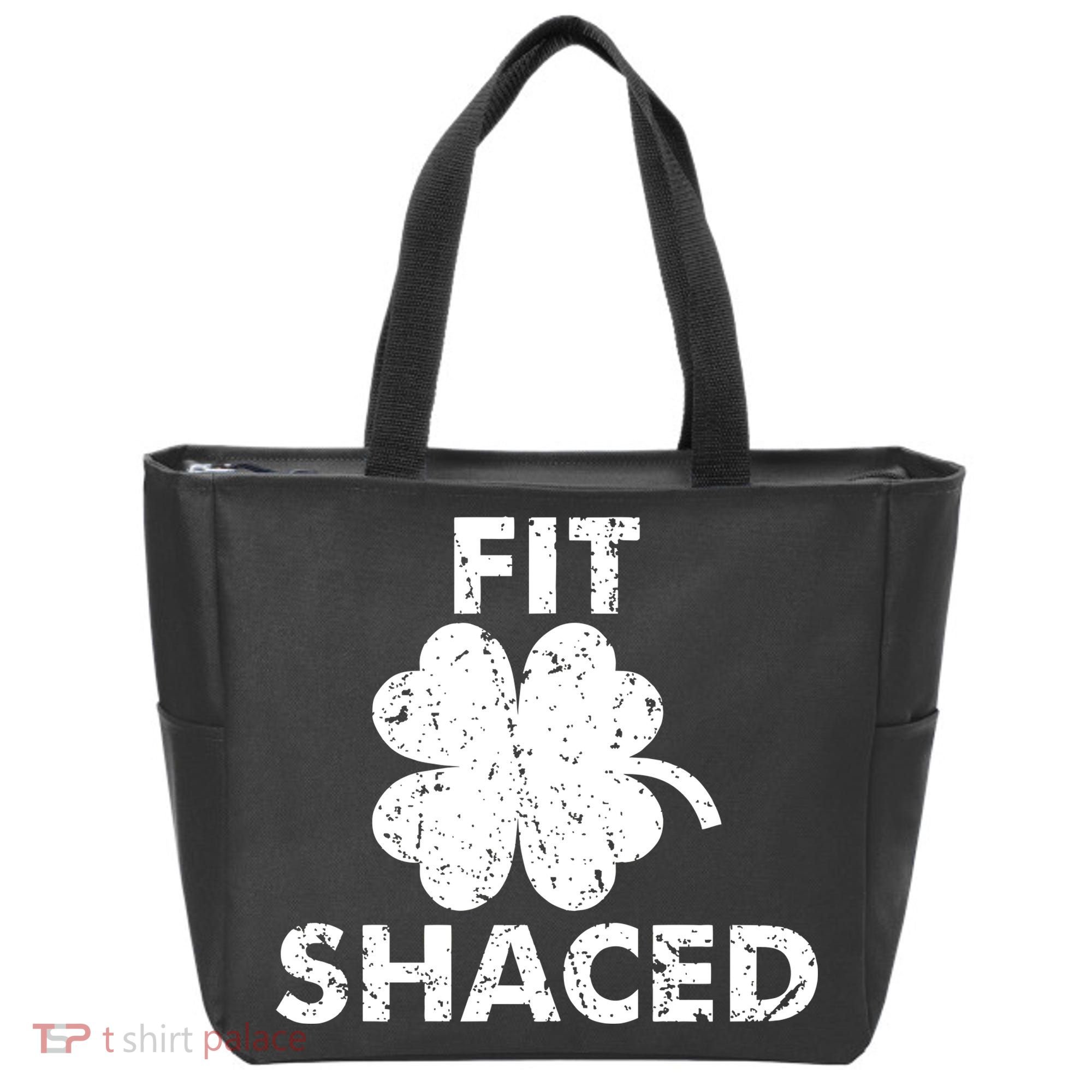 Fit Shaced Funny St. Patrick's Day Irish Clover Beer Drinking Tote Bag