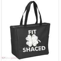 Fit Shaced Funny St. Patrick's Day Irish Clover Beer Drinking Tote Bag thumb 2