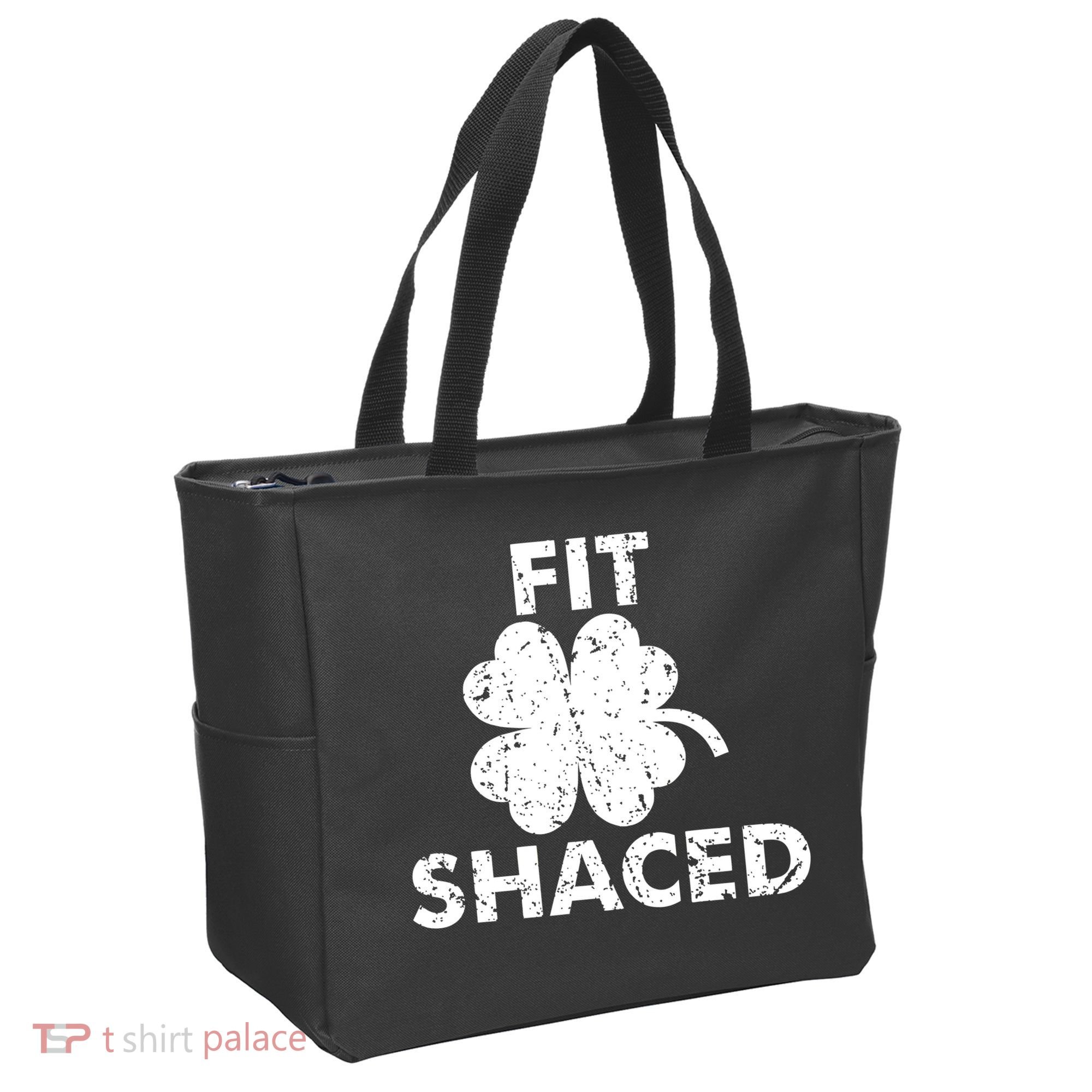 Fit Shaced Funny St. Patrick's Day Irish Clover Beer Drinking Tote Bag