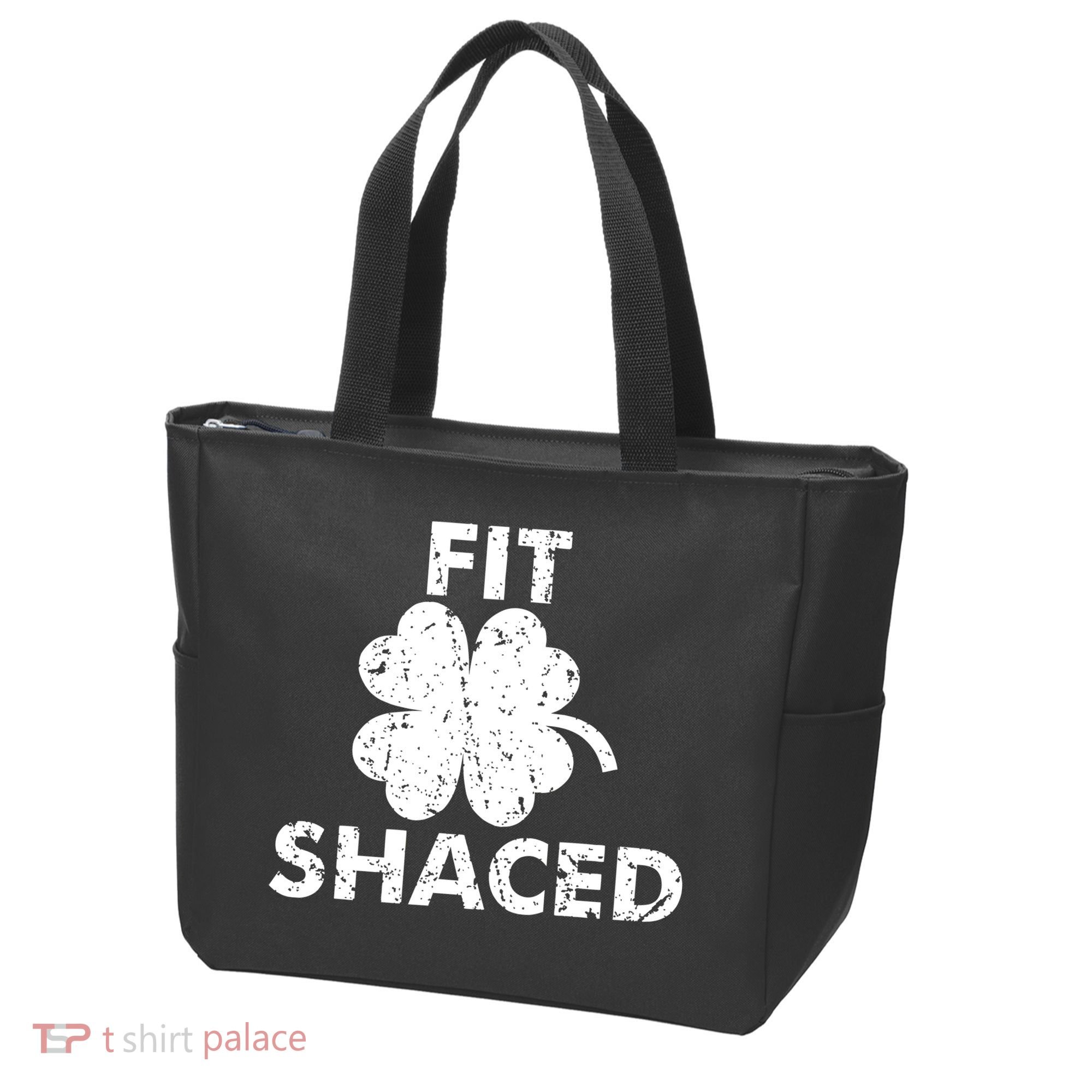 Fit Shaced Funny St. Patrick's Day Irish Clover Beer Drinking Tote Bag