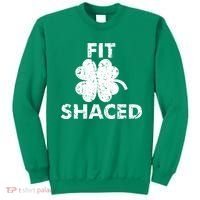 Fit Shaced Funny St. Patrick's Day Irish Clover Beer Drinking Sweatshirt thumb 0