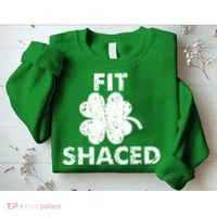 Fit Shaced Funny St. Patrick's Day Irish Clover Beer Drinking Sweatshirt thumb 2