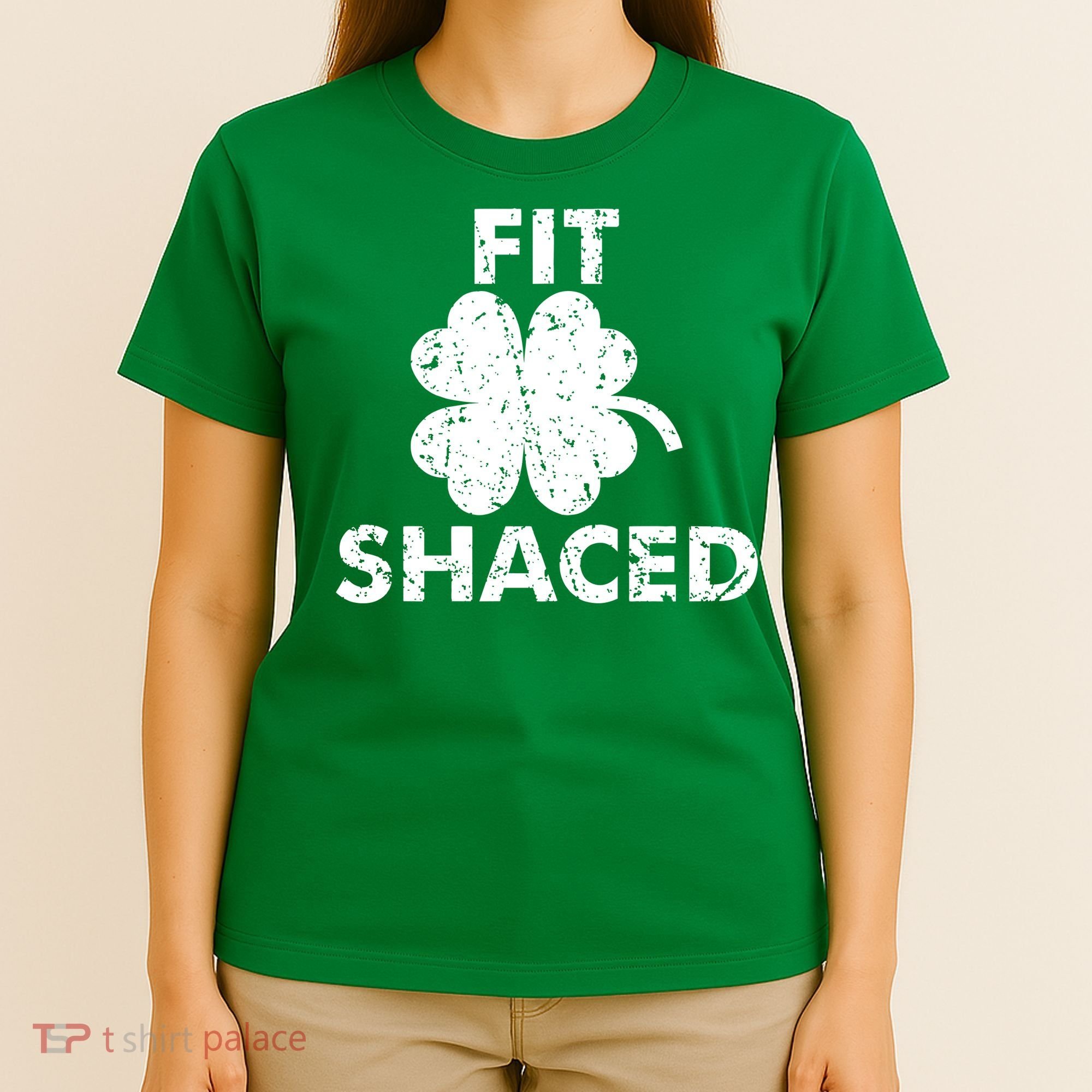 Fit Shaced Funny St. Patrick's Day Irish Clover Beer Drinking T-Shirt