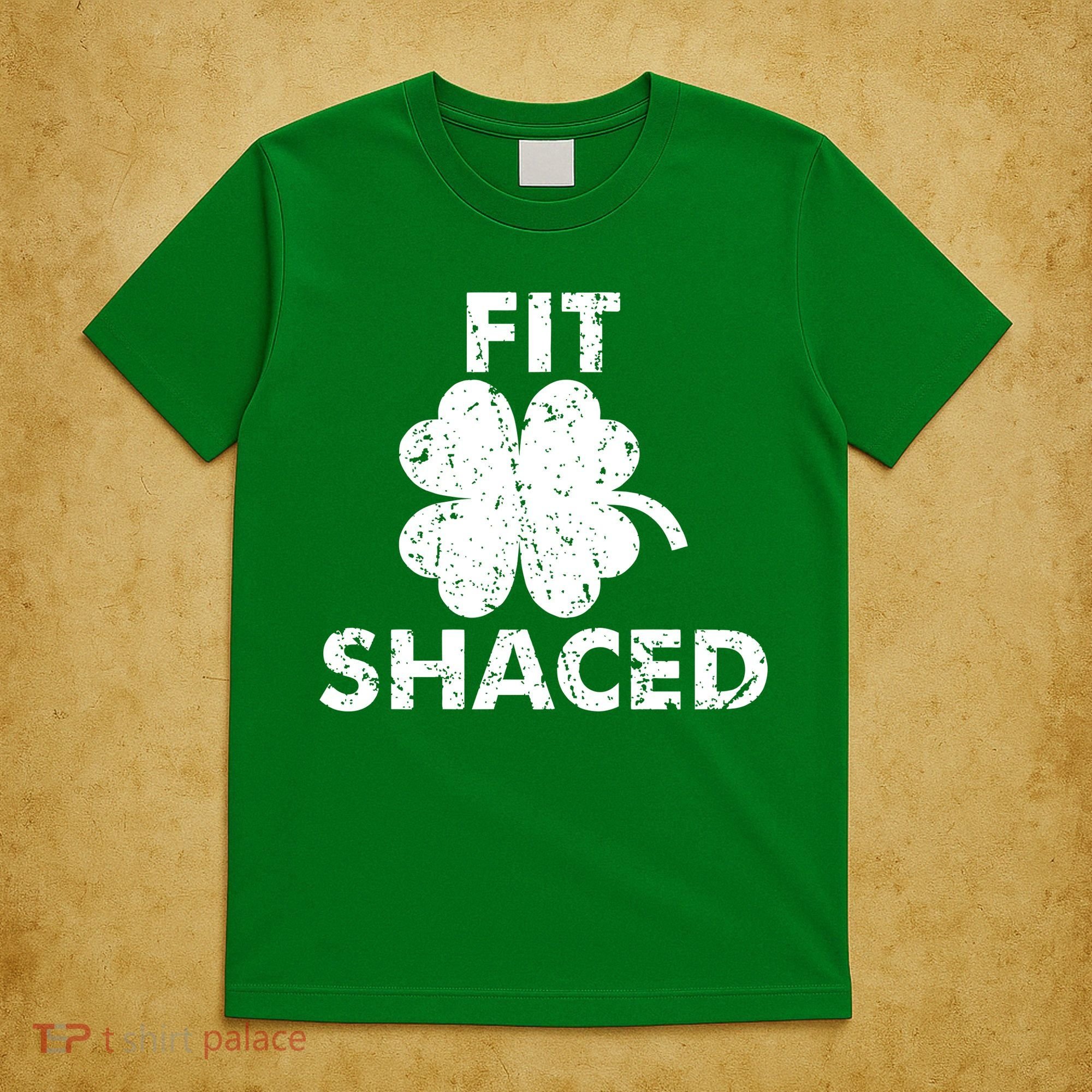 Fit Shaced Funny St. Patrick's Day Irish Clover Beer Drinking T-Shirt