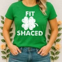 Fit Shaced Funny St. Patrick's Day Irish Clover Beer Drinking Women's T-Shirt thumb 2