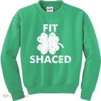 Fit Shaced Funny St. Patrick's Day Irish Clover Beer Drinking Kids Sweatshirt thumb 0
