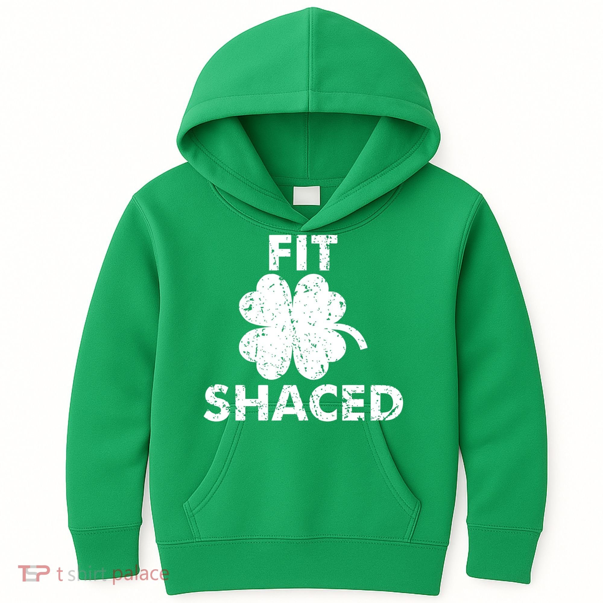 Fit Shaced Funny St. Patrick's Day Irish Clover Beer Drinking Kids Hoodie
