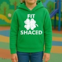 Fit Shaced Funny St. Patrick's Day Irish Clover Beer Drinking Kids Hoodie thumb 3