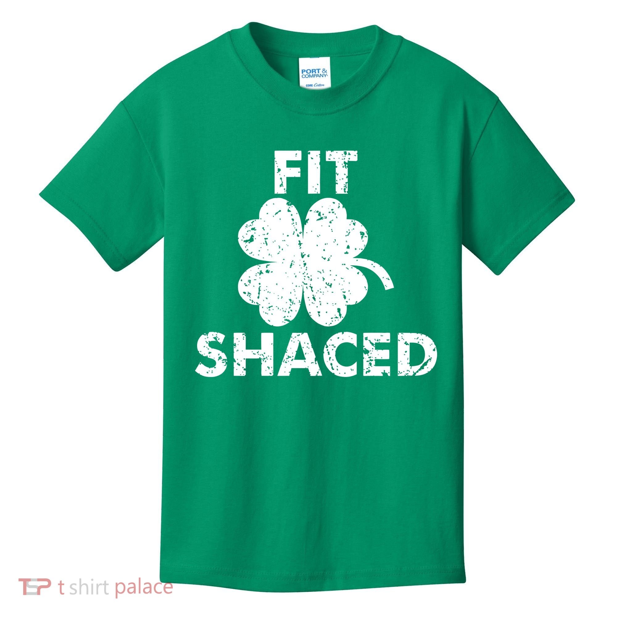Fit Shaced Funny St. Patrick's Day Irish Clover Beer Drinking Kids T-Shirt