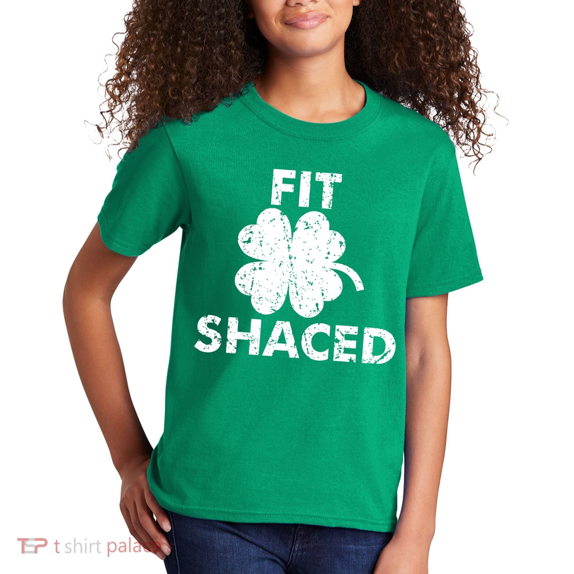 Fit Shaced Funny St. Patrick's Day Irish Clover Beer Drinking Kids T-Shirt