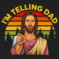 Funny IM Telling Dad Religious Christian Jesus Meme Beanie thumb 2