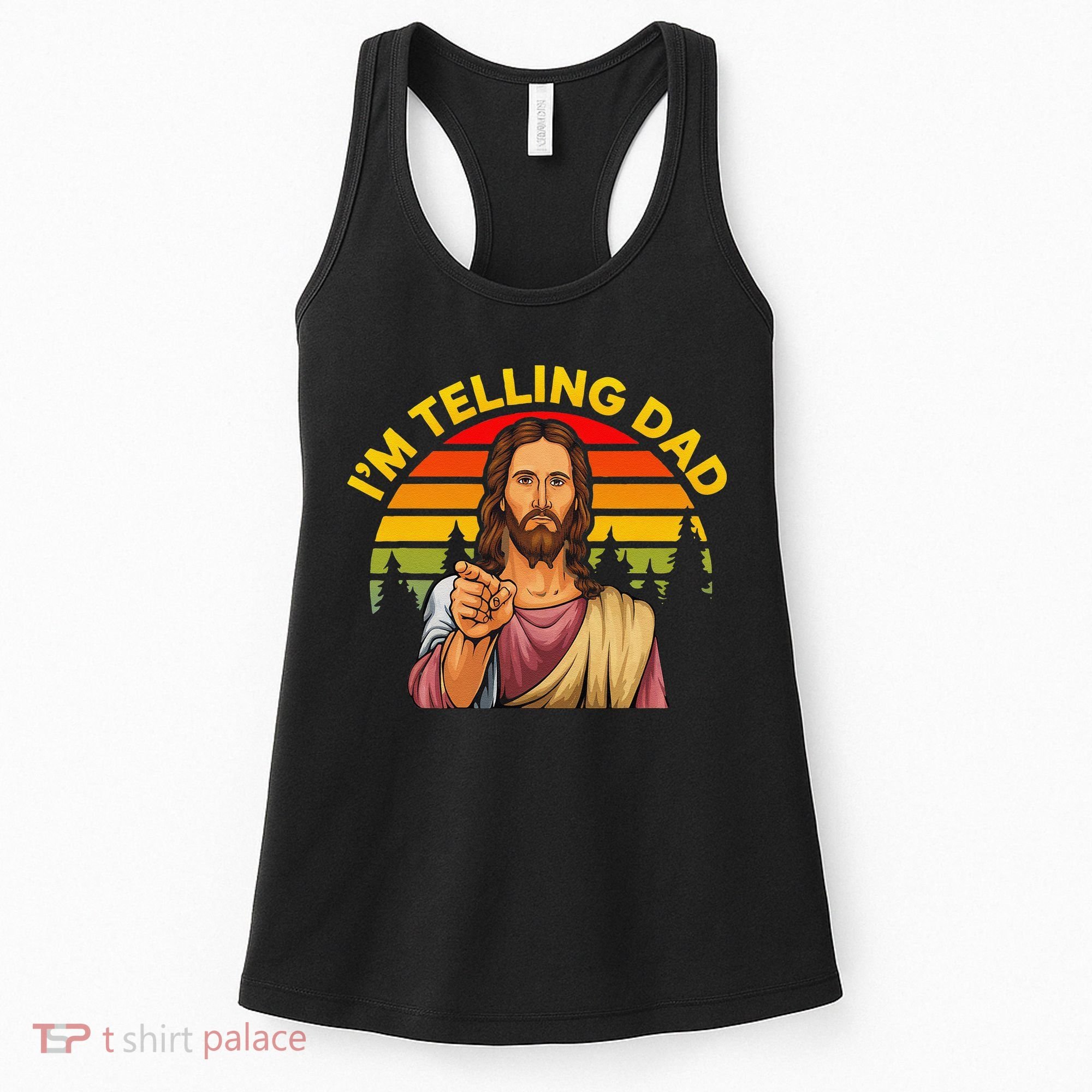Funny IM Telling Dad Religious Christian Jesus Meme Women's Tank Top