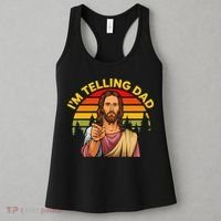 Funny IM Telling Dad Religious Christian Jesus Meme Women's Tank Top thumb 3