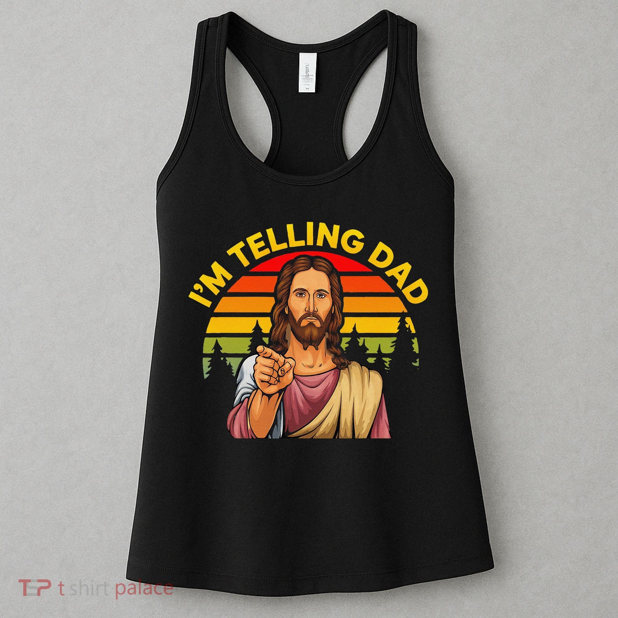 Funny IM Telling Dad Religious Christian Jesus Meme Women's Tank Top