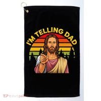 Funny IM Telling Dad Religious Christian Jesus Meme Golf Towel thumb 0