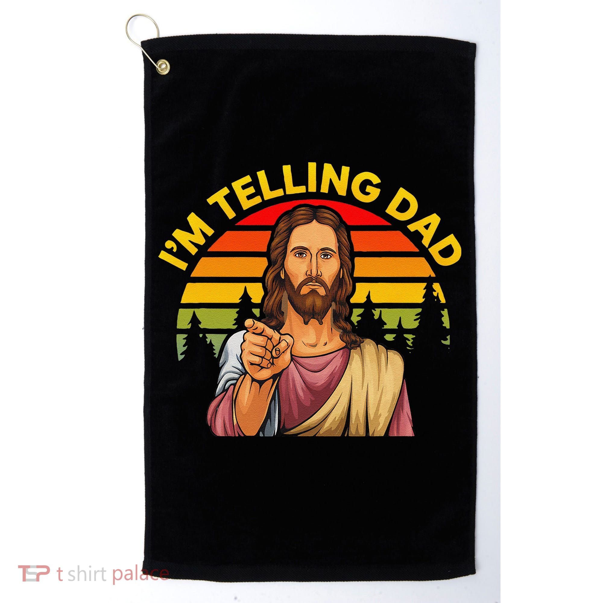 Funny IM Telling Dad Religious Christian Jesus Meme Golf Towel