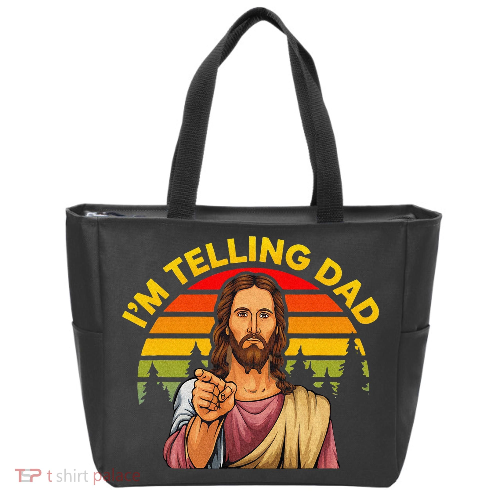 Funny IM Telling Dad Religious Christian Jesus Meme Tote Bag
